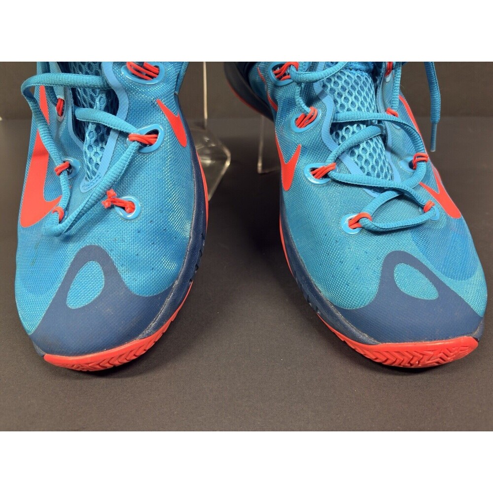 Nike Men’s Blue with Orange Accents Basketball Sneakers - Picture 13 of 16
